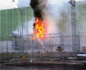Transformer fire at Entergy Nuclear Vermont Yankee in June 2004